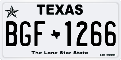 TX license plate BGF1266