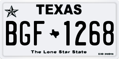 TX license plate BGF1268