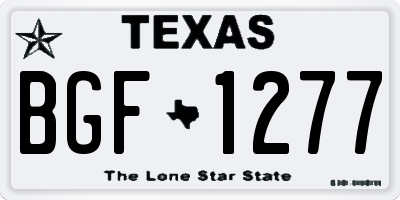 TX license plate BGF1277