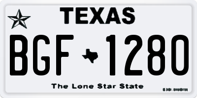 TX license plate BGF1280