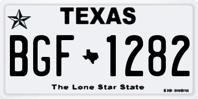 TX license plate BGF1282