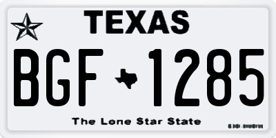 TX license plate BGF1285