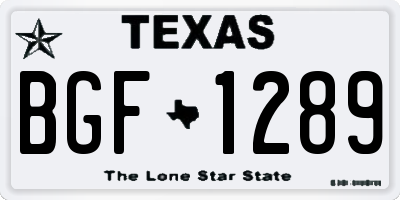 TX license plate BGF1289