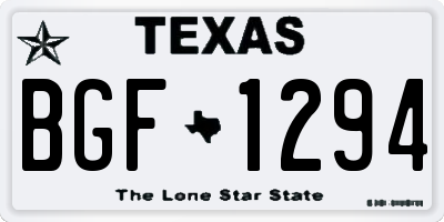 TX license plate BGF1294