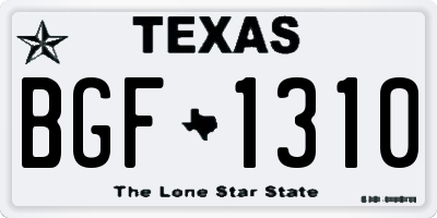 TX license plate BGF1310