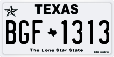 TX license plate BGF1313