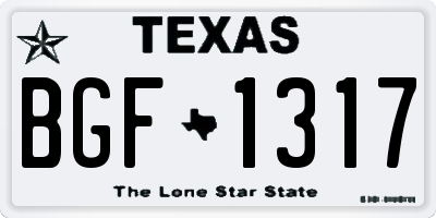 TX license plate BGF1317
