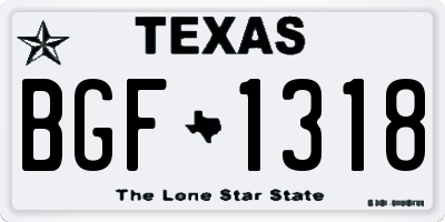TX license plate BGF1318