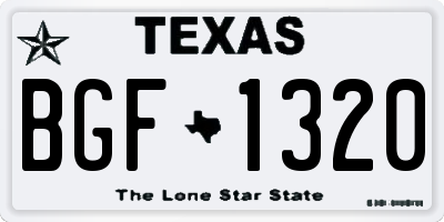 TX license plate BGF1320