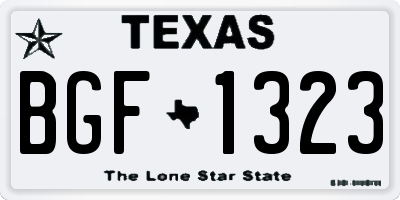 TX license plate BGF1323