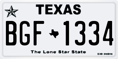 TX license plate BGF1334