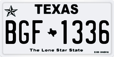TX license plate BGF1336