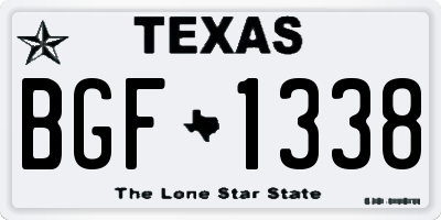 TX license plate BGF1338