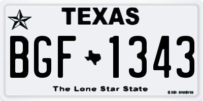 TX license plate BGF1343