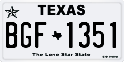 TX license plate BGF1351