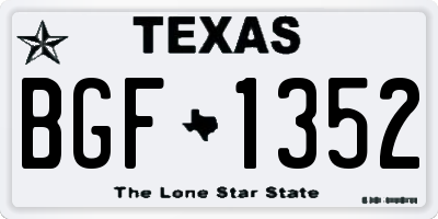 TX license plate BGF1352