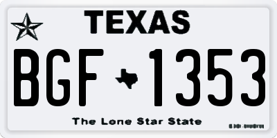 TX license plate BGF1353
