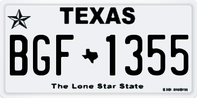 TX license plate BGF1355