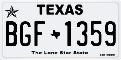 TX license plate BGF1359