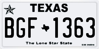 TX license plate BGF1363
