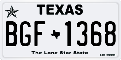 TX license plate BGF1368