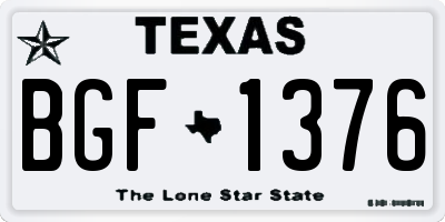 TX license plate BGF1376