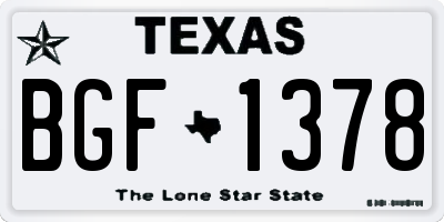 TX license plate BGF1378