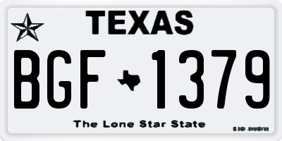 TX license plate BGF1379