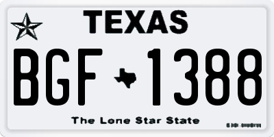 TX license plate BGF1388