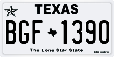 TX license plate BGF1390