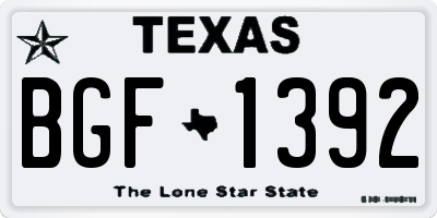 TX license plate BGF1392