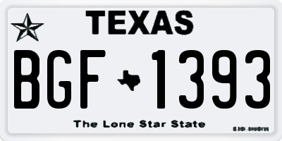 TX license plate BGF1393