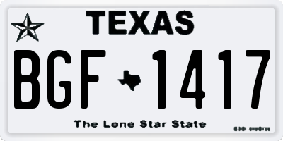 TX license plate BGF1417