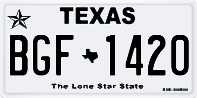 TX license plate BGF1420