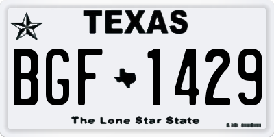 TX license plate BGF1429