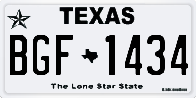 TX license plate BGF1434