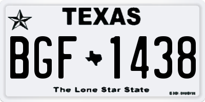 TX license plate BGF1438