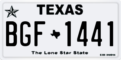 TX license plate BGF1441