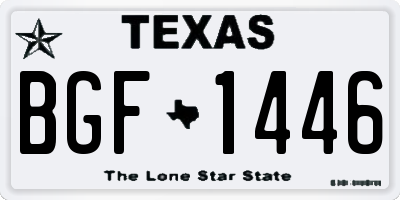 TX license plate BGF1446