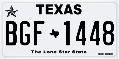 TX license plate BGF1448