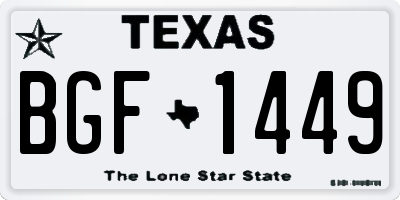 TX license plate BGF1449