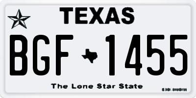 TX license plate BGF1455