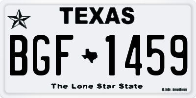 TX license plate BGF1459