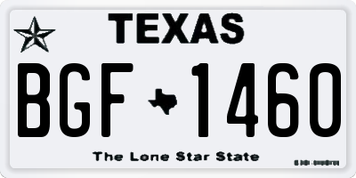 TX license plate BGF1460