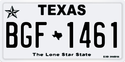 TX license plate BGF1461