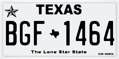 TX license plate BGF1464