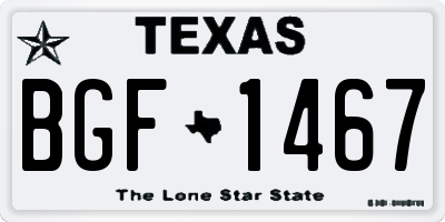 TX license plate BGF1467