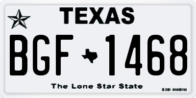 TX license plate BGF1468