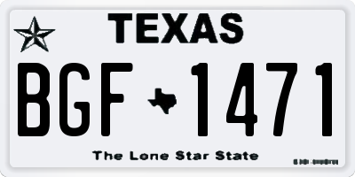 TX license plate BGF1471