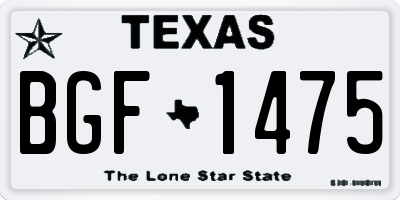 TX license plate BGF1475